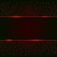 Circuit board, red abstract lights background ,banner, border vector