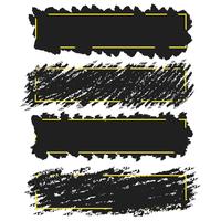 Trendy banners,borders of ink brush strokes,vector set
