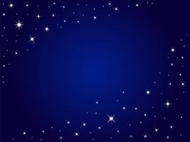 Espacio azul estrellas vector fondo, cielo nocturno