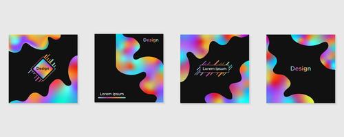 Abstract fluid colorful shapes, modern brochure covers set vector