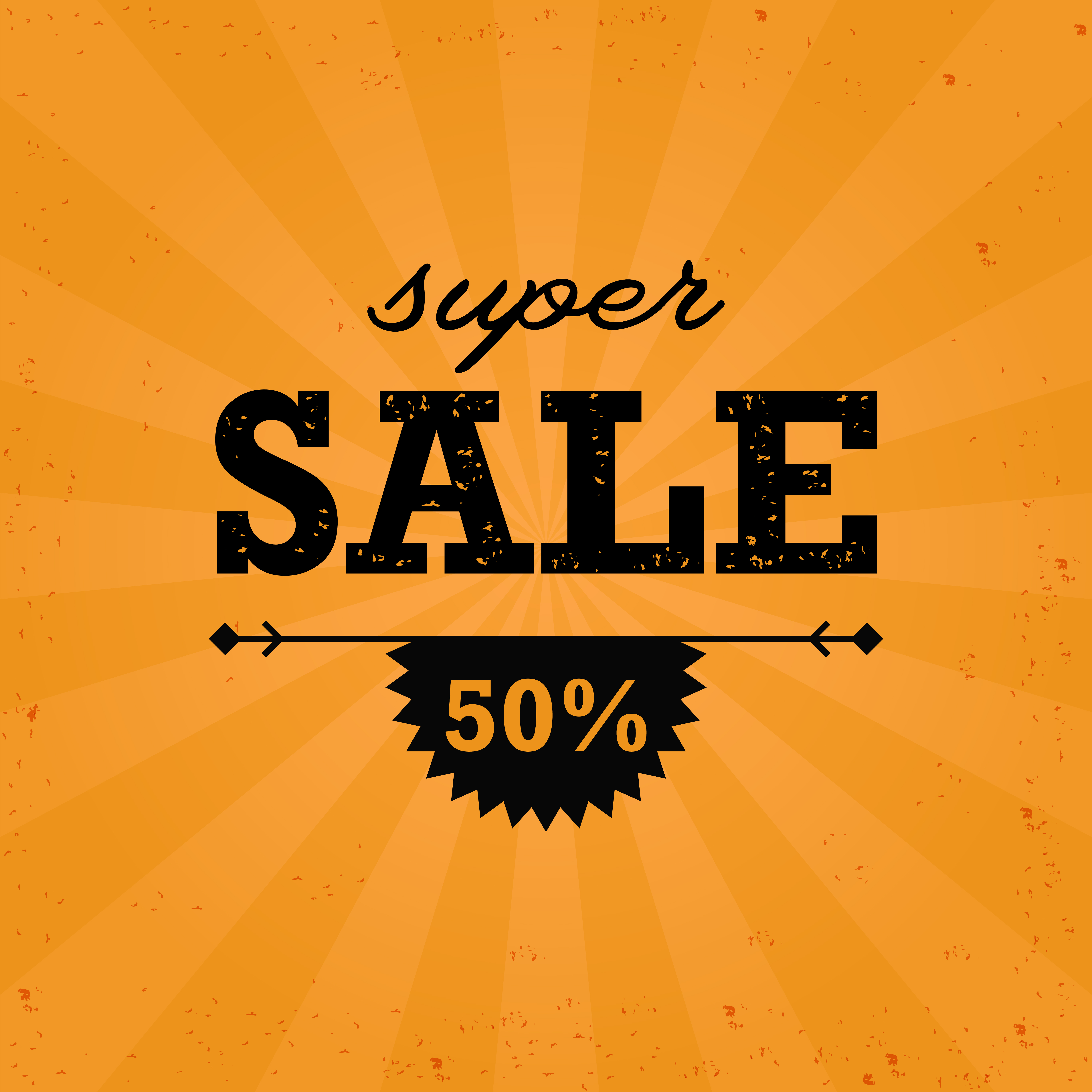 Sale Discount Offer Banner With Radial Star Light Rays Download
