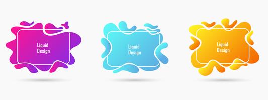 Vector set of creative geometric liquid style simple forms, isolated mockup template frames or borders