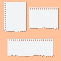 Blank white torn reminder paper vector