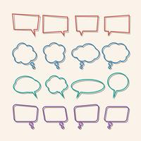 Speech bubble linear with shadows icons set vector
