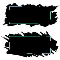 Two black banners,headers of ink brush strokes,vector set vector