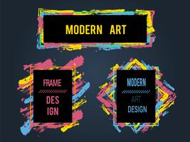 Vector set of frames and banners for text, modern art graphics, hipster style