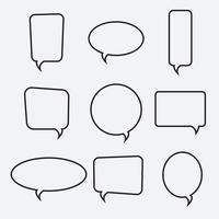 Speech bubble linear icons, vector collection