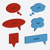 Vector set of speech bubble icons 3d style