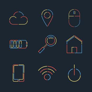 Conjunto de vectores de estilo plano web lineal creativo