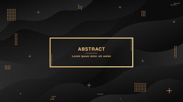 Black abstract liquid background with simple shapes with trendy gradients composition vector