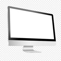 Realistic computer monitor isolated on transparent background vector