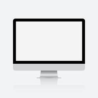 Modern computer monitor isolated on white background vector