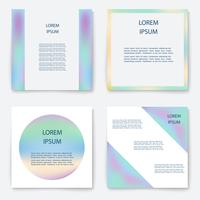 Vector set of template with holographic backgrounds.