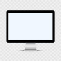 Computer monitor isolated on transparent background vector