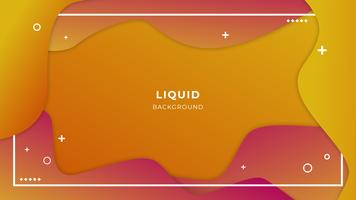 Warm colors, abstract liquid background with simple shapes with trendy gradients composition vector