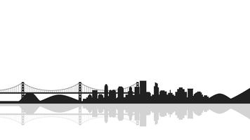 Cityscape background with bridge,silhouette of city vector