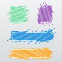 Modern banners, frames of color brush strokes, vector set