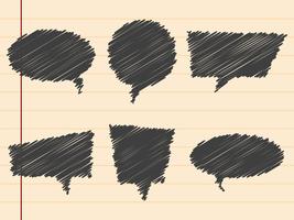 Black hand drawn speech bubbles,set vector