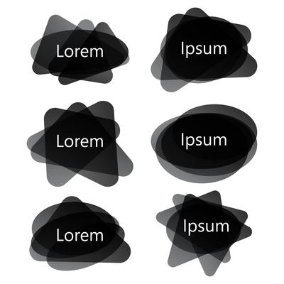 Black different shapes abstract banners,vector set