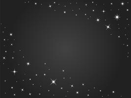 Fondo de vector de estrellas del espacio, cielo nocturno negro