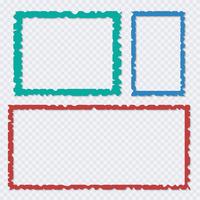 Set of color torn paper frames with shadows vector