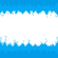 Bordes de píxeles abstractos azules, marco con espacio para su texto vector