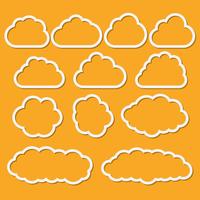 Abstract paper clouds set for  messages vector