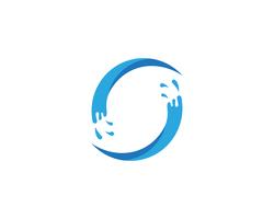 Splash water blue nature logo vector