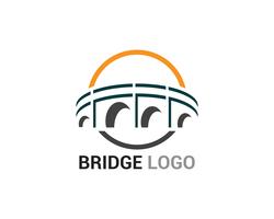 Puente logo y símbolo vector de construcción de plantilla