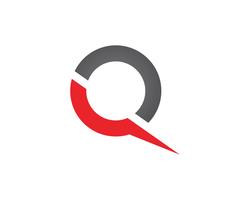 Q carta Logo plantilla vector