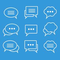 Collection of speech bubbles linear icons vector