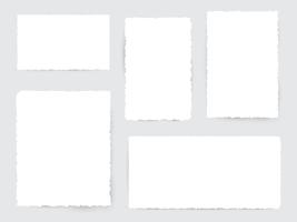 Blank white torn paper pieces vector