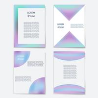 Vector set of template with holographic shapes backgrounds