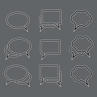 Vector set of speech bubble linear icons