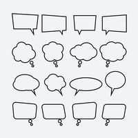 Speech bubble linear icons set vector