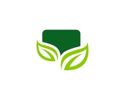 Logotipos de vector de elemento de naturaleza de hoja verde ecología