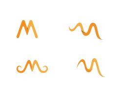 M Letter Water wave Logo Template vector illustration design