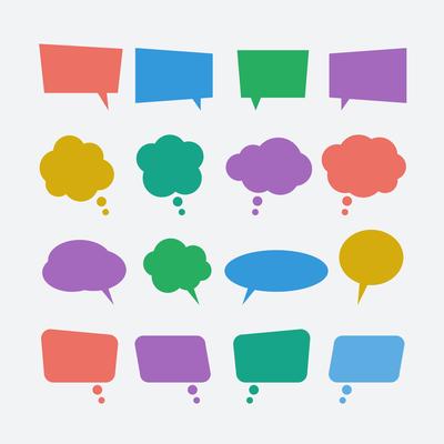 Colored speech bubble icons set