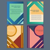 Vector set of retro style cards with geometric shapes