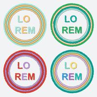 Set of round colorful torn paper frames with shadows vector