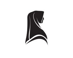 logotipo de hijab vector negro