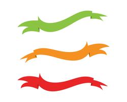Flat vector ribbons banners flat isolated on white 