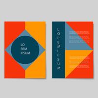 Vector set of retro minimal cards with geometric shapes