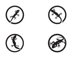 Lizard Chameleon Gecko Silhouette negro vector