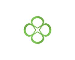 Green Clover Leaf Logo Template  vector
