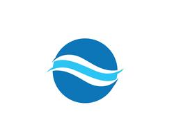 wave water logo beach blue vector