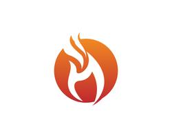Logo de icono de vector de fuego