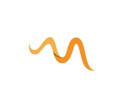 Diseño del ejemplo del vector de la plantilla del logotipo de la onda de agua de la letra M