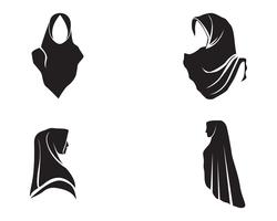 hijab vector black logo