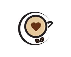 Taza de café Logo plantilla vector icono